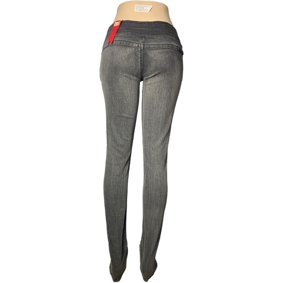 *NEW* FOXY  Tall Black size 7 ripped jeans low waist skinny - Picture 14 of 16